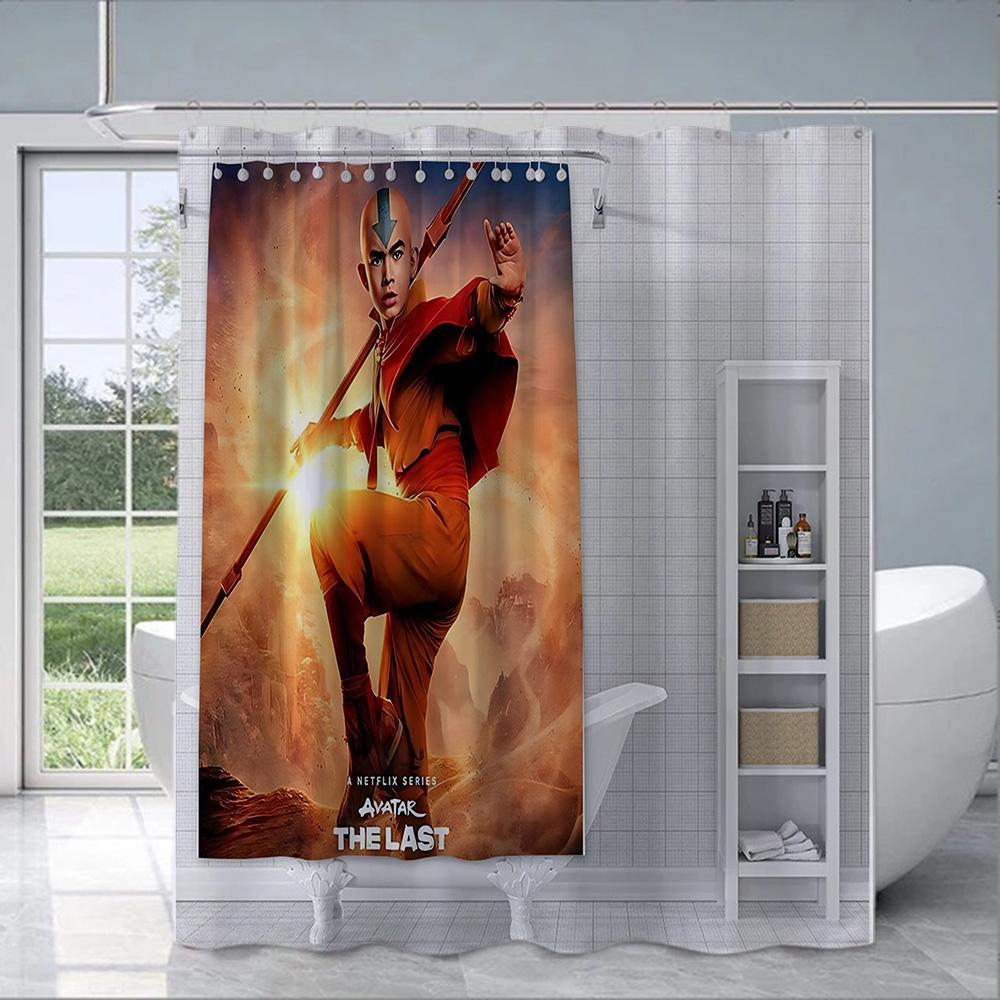 Classic Anime Avatar The Last Airbender Shower Curtain Waterproof Polyester Fabric Paint Bath Curtain Bathroom Decor Curtain