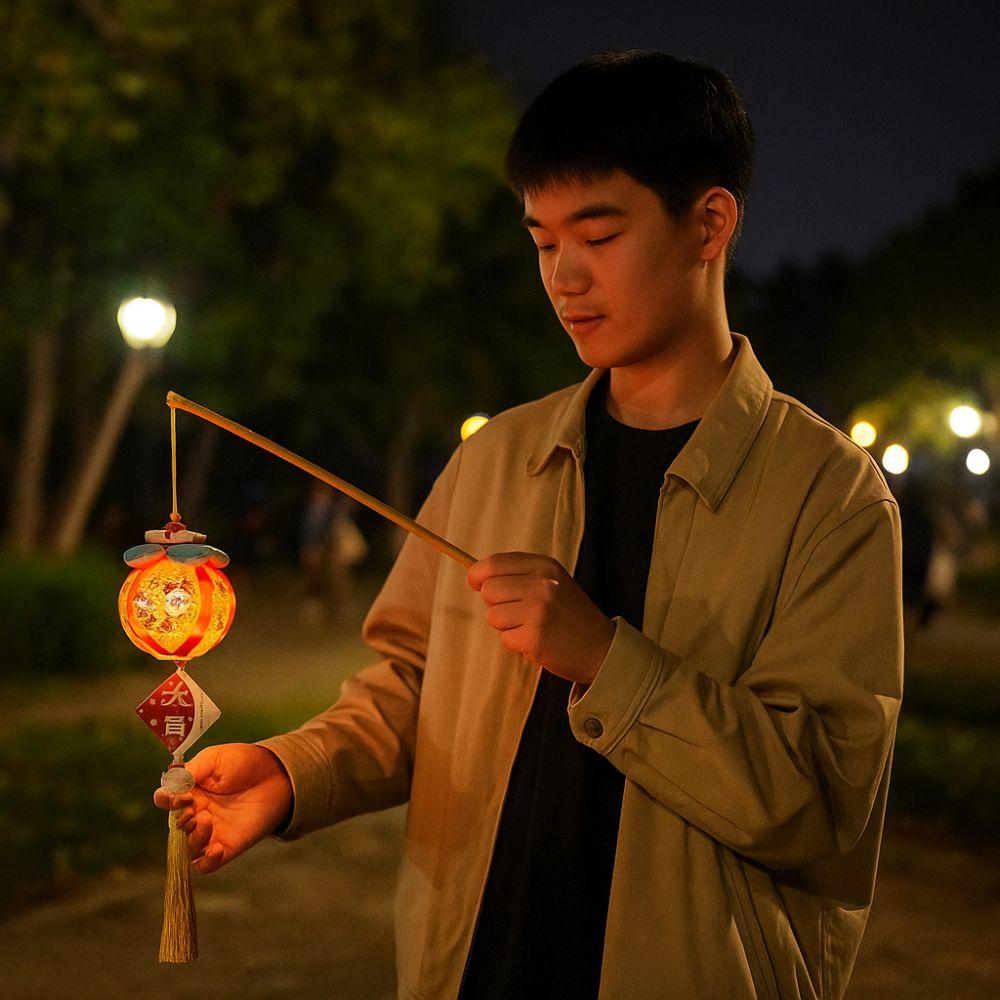 Cartoon Lucky Persimmon Lantern with Tassel Spring Festival Lantern  Living Room Decor