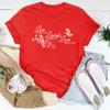 Butterfly Live Laugh Love Print Summer Casual T-shirts For Women Creative O Neck Short-sleeved T-shirts Fashion Ladies T-shirt