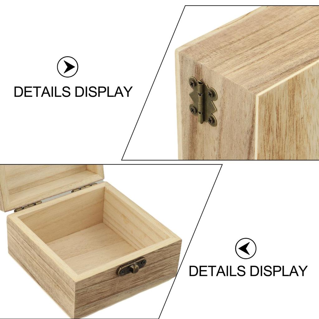 Paulownia Wood Square Wooden Box Versatile Storage