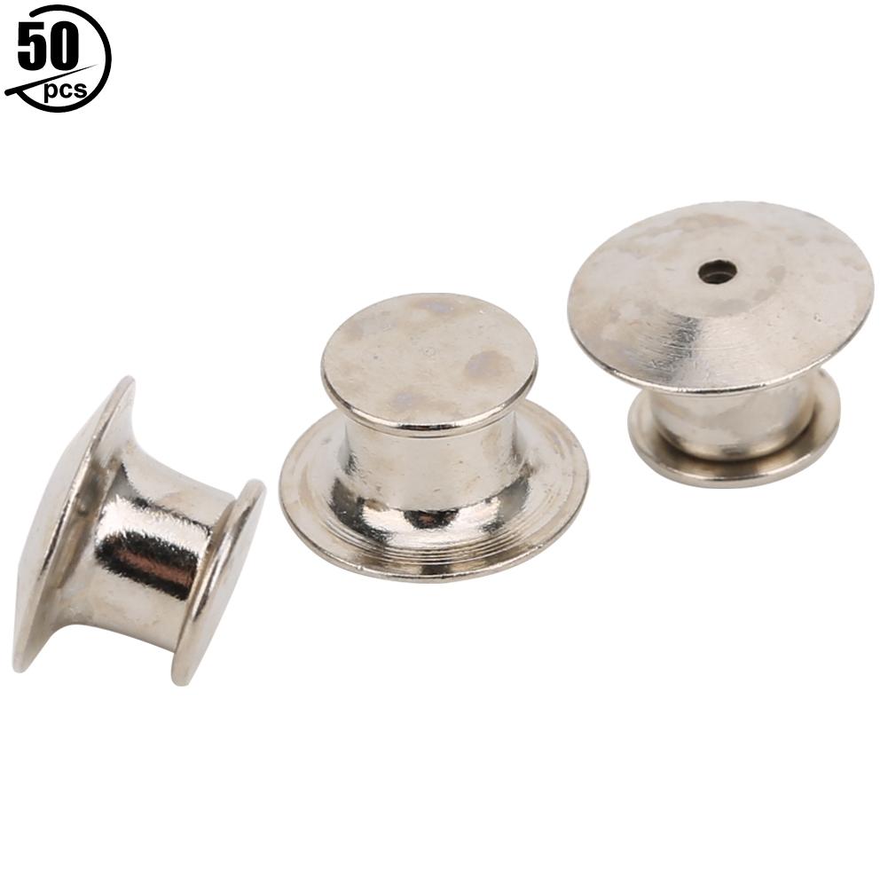 50pcs Brooch Pin Backs Bag Locking Fastener Flat Hat Name   Book Pin   7 x 10mm