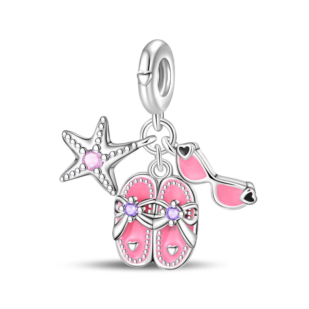 

Путешествия Ветер Лето Коктейльная Сумка Шарм Бусины DIY Ювелирные Изделия Аксессуары Браслет Медь Посеребренные Женщины