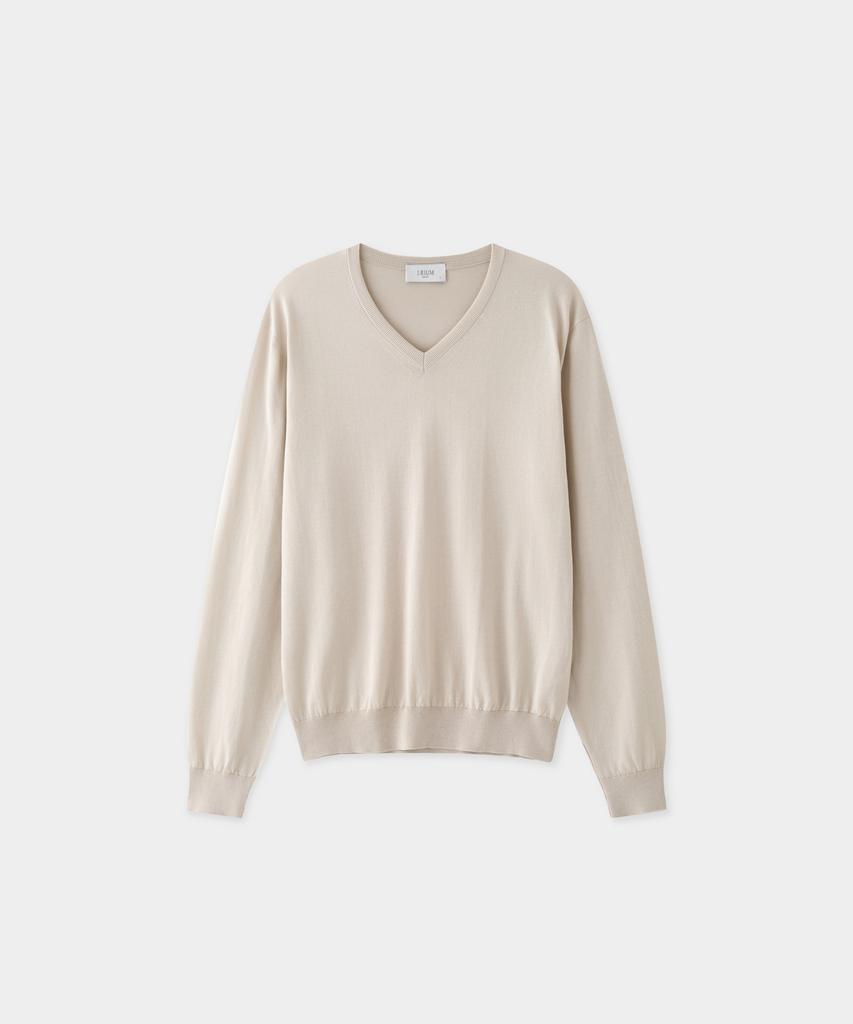 Jeilium Allen Summer Essential V-Neck Knit Light Beige (Dry Touch)