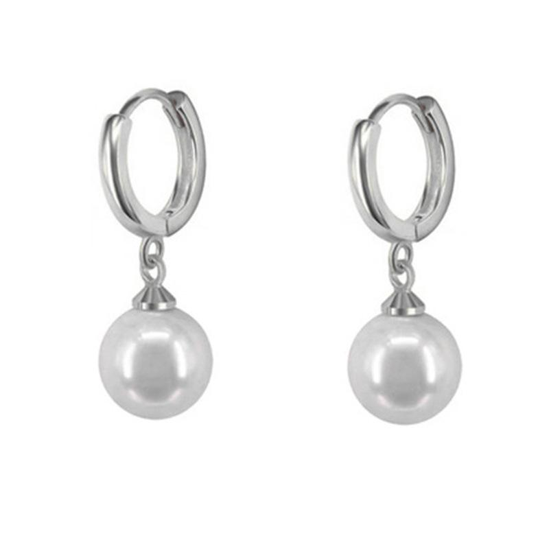 

Stylish and simple style long pearl earrings personalized earrings S925 silver needle retro temperament bead earrings women