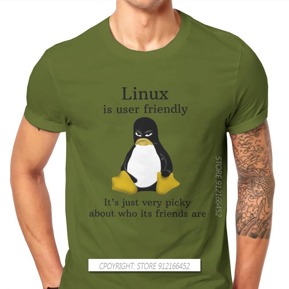 Linux Operating System Tux Penguin Men's TShirt User Friendly Just Picky Distinctive T Shirt Original Casual Sweats New Trend