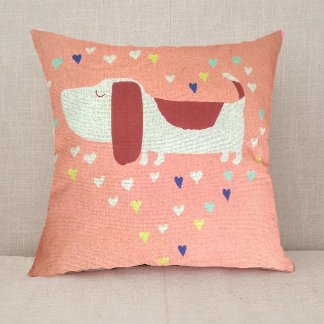 Cute Cartoon Cushion Cover Elephant Cat Decorative Pillowcase Giraffe Throw Pillow Case For Sofa Funda Cojin Kussenhoes
