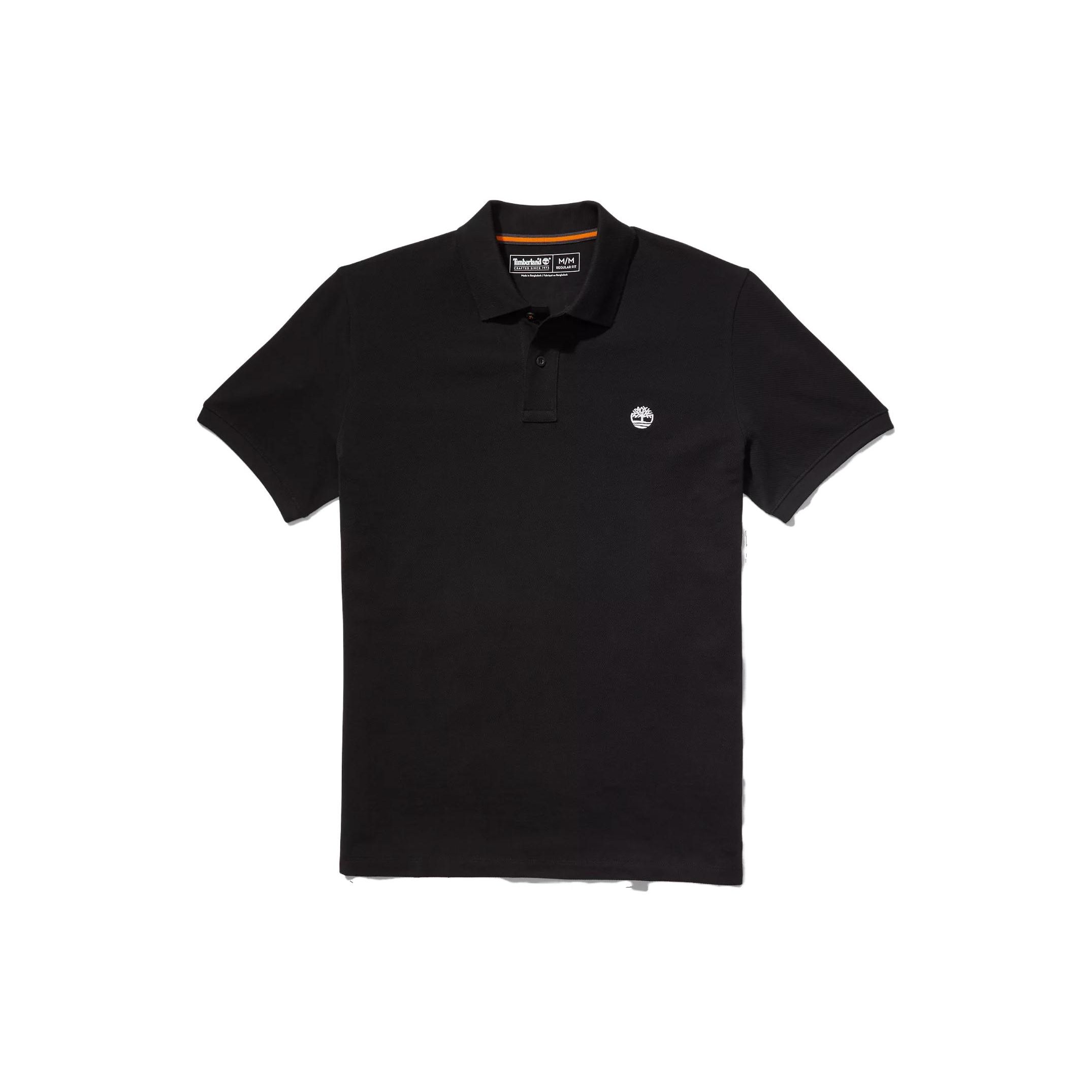 

Timberland Solid Color Logo Short Sleeve Polo Shirt Men tops Black A2BRY-001 L