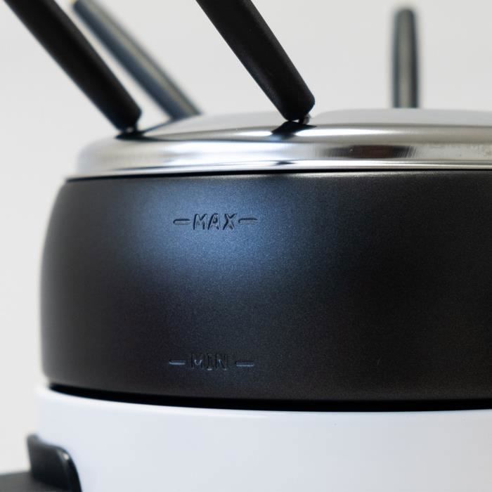 Appareil à fondue électrique - ALPINA - Cuisinier Deluxe - 800W - Caquelon 2L Anti-adhésif - 6 Fourchettes Inox