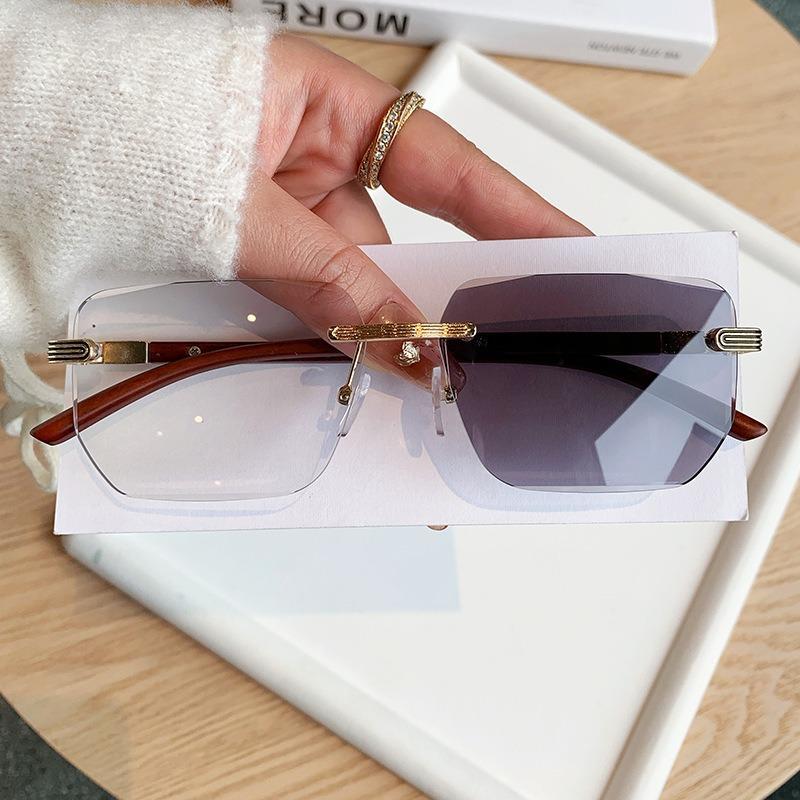 New color-changing sunglasses, frameless trimmed fashion sunglasses, high-intelligence versatile trendy sunscreen glasses