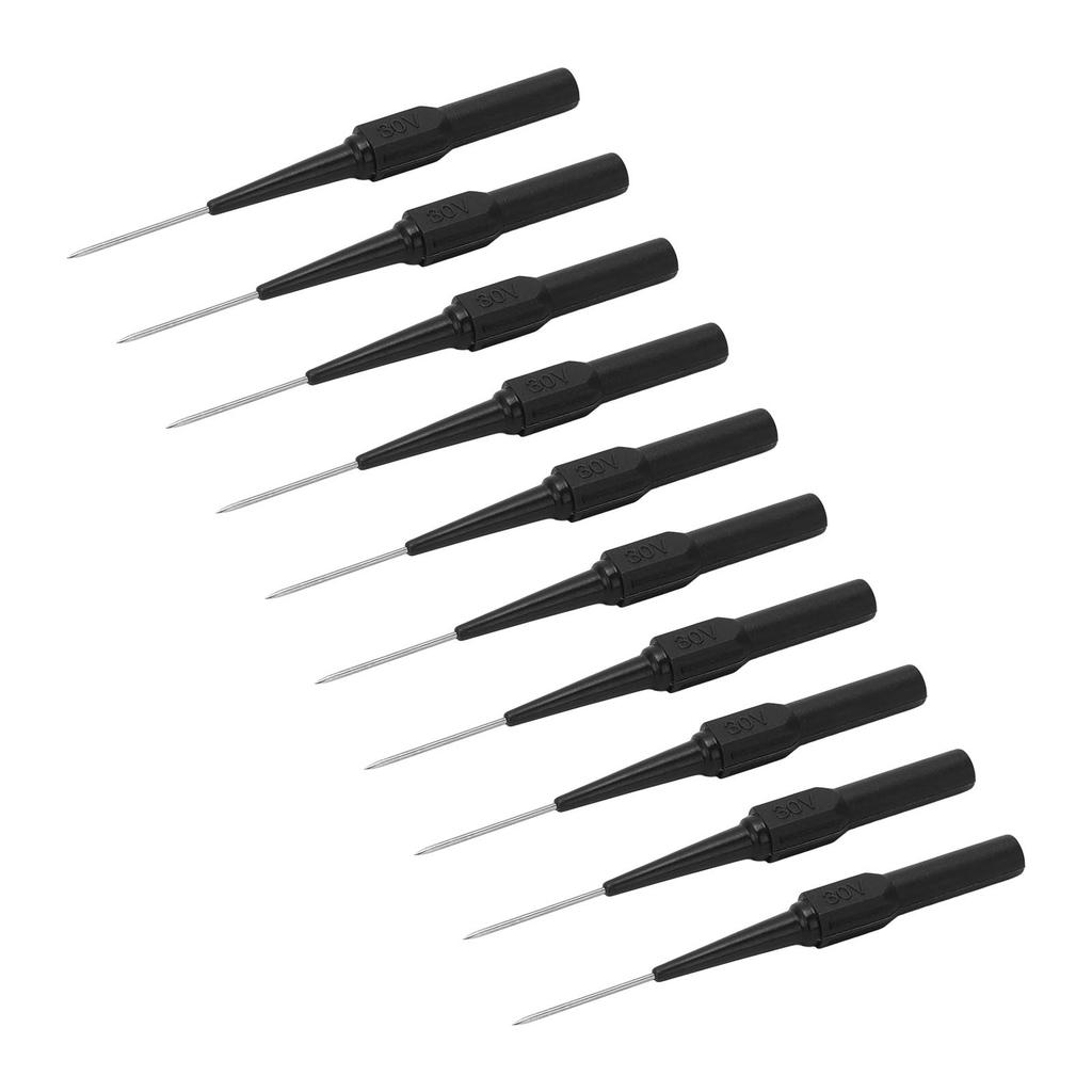 10Pcs 1mm Pen Point Puncture Free Wire Test Probe 4.0mm Jack Pin Seat Auto Parts Connector 26.010Black