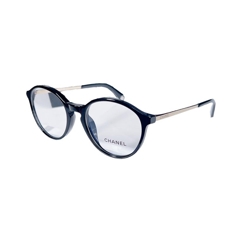CHANEL Logo temple design, acetate fiber acetate, irregular shape, optical frame, same style for men and women, couple model, black