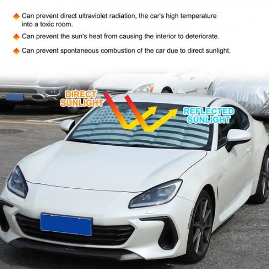 US Flag Car Sun Shade Windshield Cover For Subaru BRZ Toyota 86 12-23 US