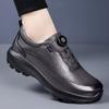 Leather shoes men's hollow lightweight breathable travel hiking shoes rotating buckle casual fashion casual leather shoes men
