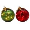 2Pcs Christmas Ball Ornament with LED Light Shatterproof Battery Powered Ball Desktop Decoration Xmas Party Home Mantel Table Centerpiece Decor