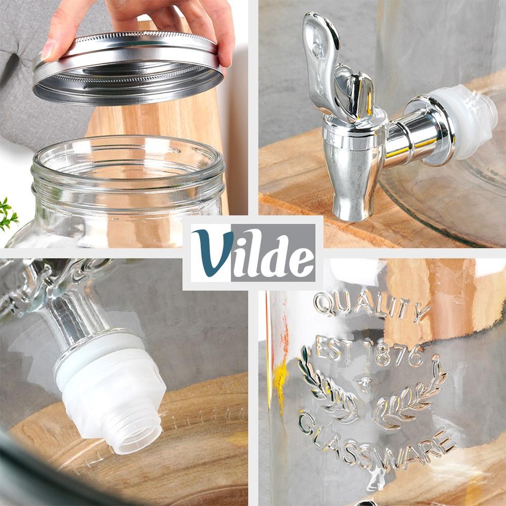 Glass Beverage Dispenser Jar with Tap 6.2L