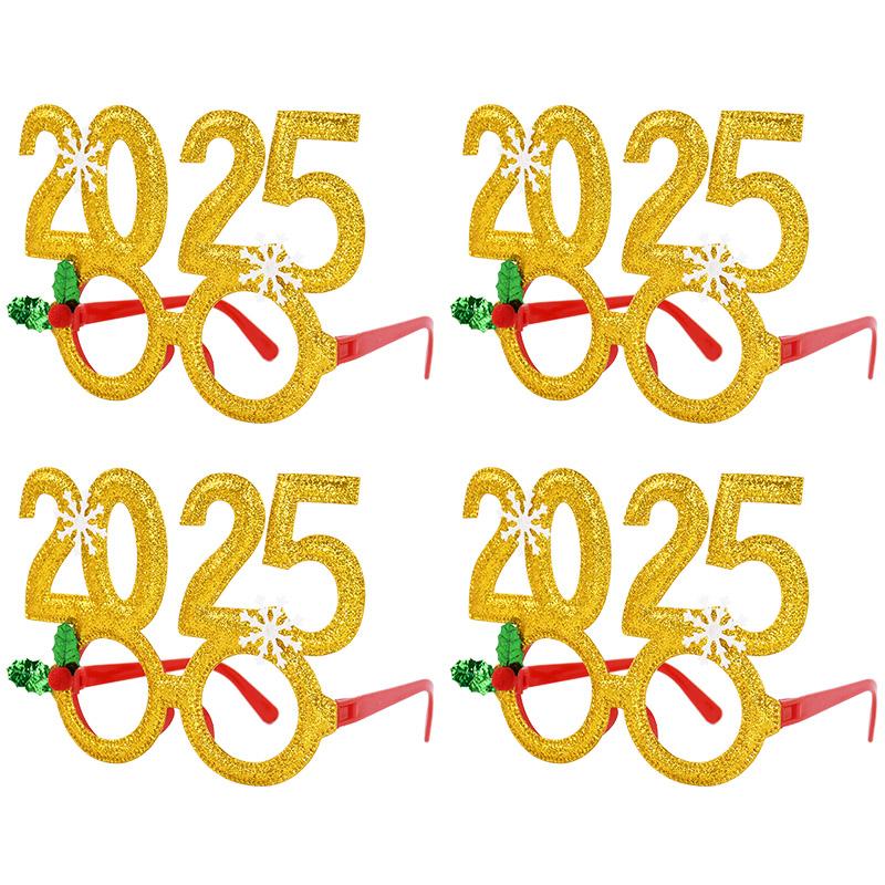 2025 New Year Party Glasses Christmas Photo Props Noel Xmas Decorations Kids Adult Eyeglasses Photobooth Gifts Home Supplies