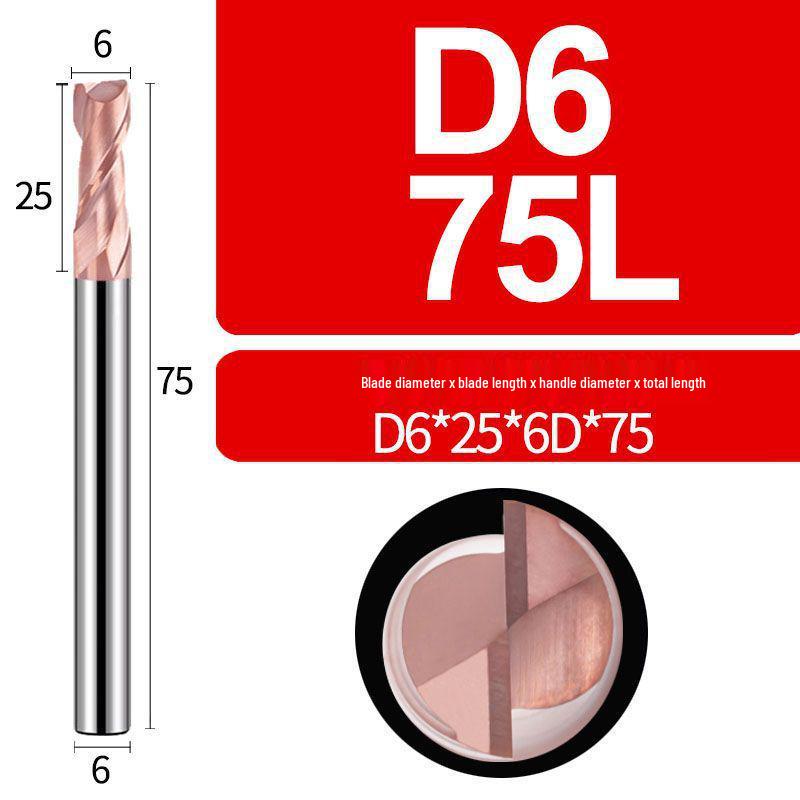 Tungsten Steel 2-Flute Carbide End Mill, 55° Keyway CNC Flat Bottom Cutter