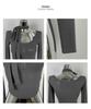 Korean Dongdaemun U-Neck Figure-Flattering Long-Sleeve Slim Fit T-Shirt for Women