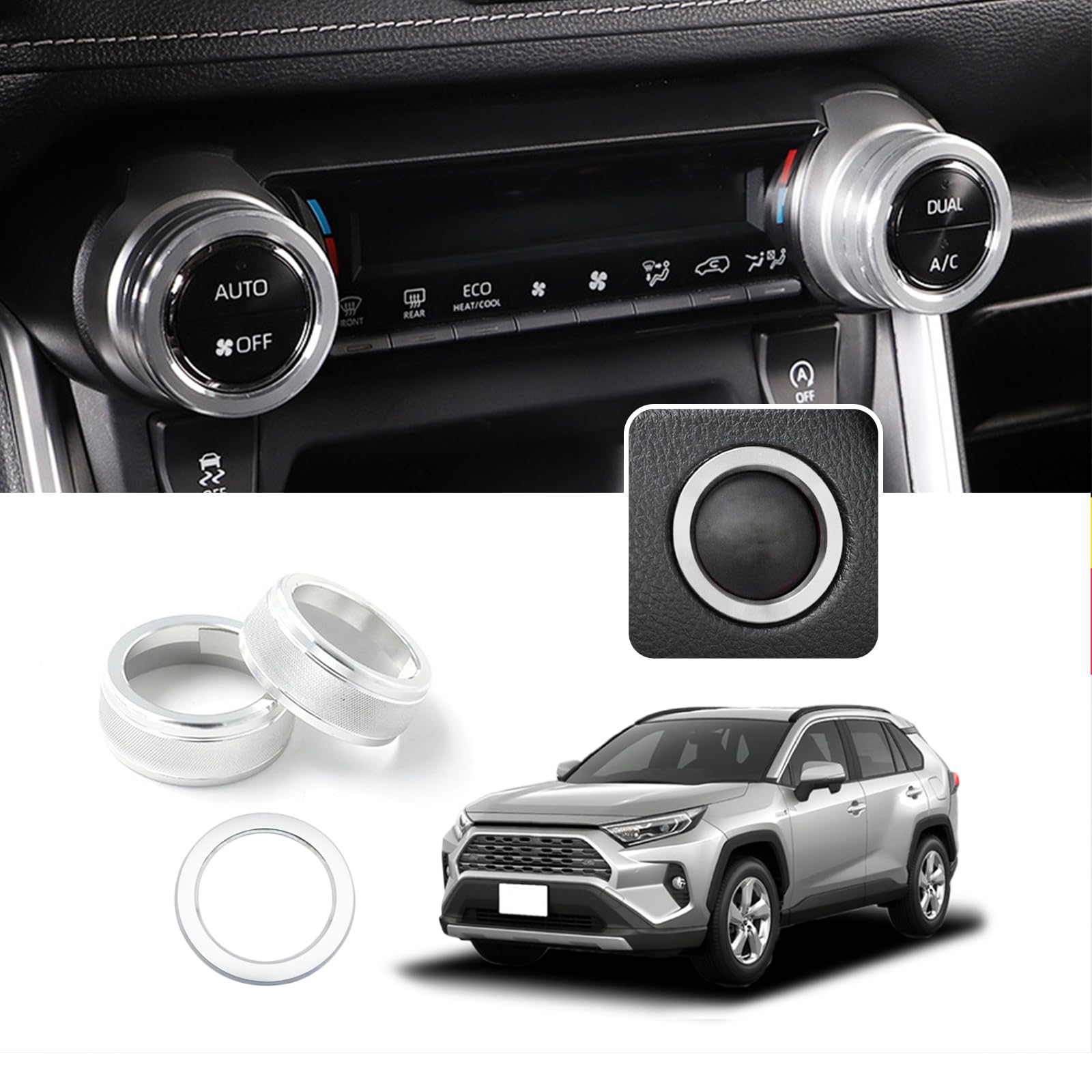 

Temiry rav4 50 Series Air Conditioner Dial Cover RAV4 Interior Parts Aluminum Alloy Engine серебряный