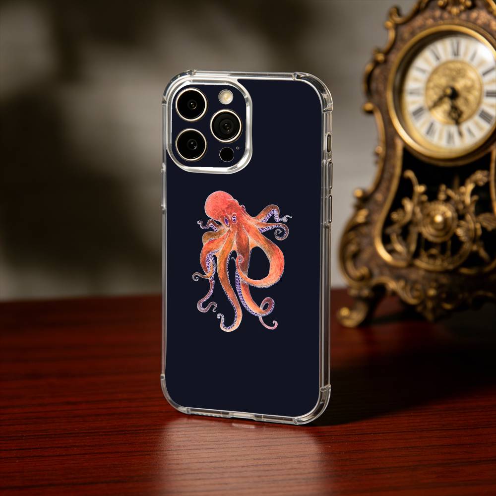 O-Octopus S-Sea Animals O-Ocean Phone Case For iPhone 17 16 15 14 13 12 11 Mini Pro Max Plus Transparent Cover
