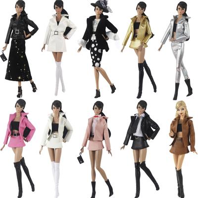 1 Set  11.5 Inch Doll Leather Clothes 1/6 Doll Dress 29-32 CM Doll Coat For FR ST Doll Accessories Clothing Lady Party Wear  JJ