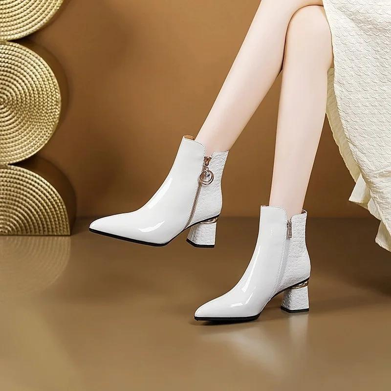 Nové podzimní zimní dámské boty Dámské boty Dámské nízkopodpatkové kotníkové boty Dámské platformové teplé fleecové boty Sněhule Bottes