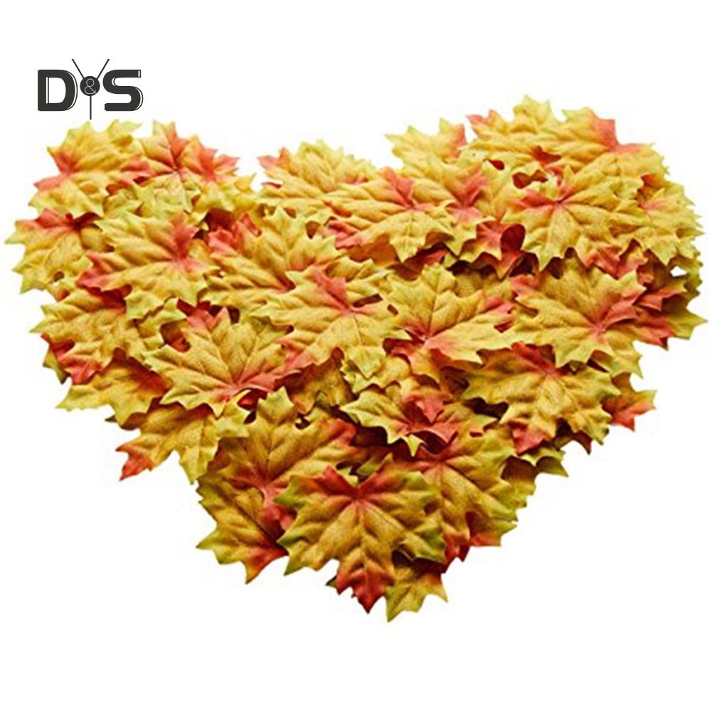 KPOP 50 Stück künstliche Herbst-Ahornblätter, Hochzeit, Party, Scrapbooking, Dekor, Foto-Requisite