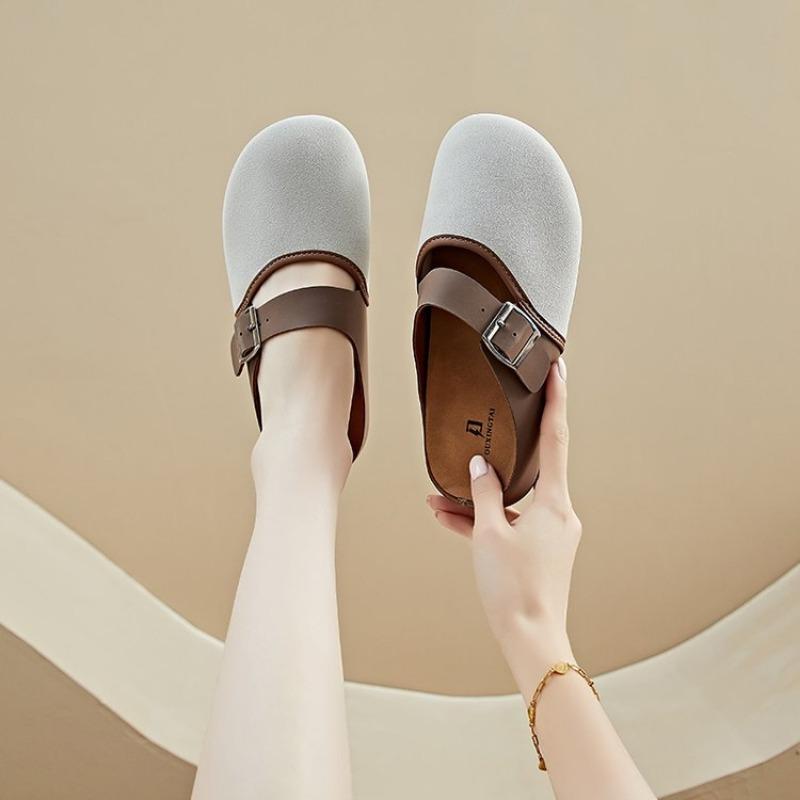 Spring Semi-towed Casual Retro Flat Ugly Cute Shoe Women