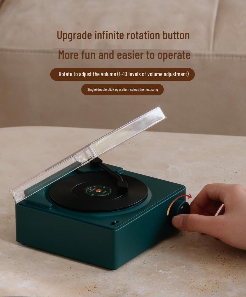 Kreativer Atomic Schallplattenspieler mit Bluetooth: Multifunktions-Wecker, Lautsprecher, Audio-Karte, Intelligentes Drahtloses Desktop-Gerät