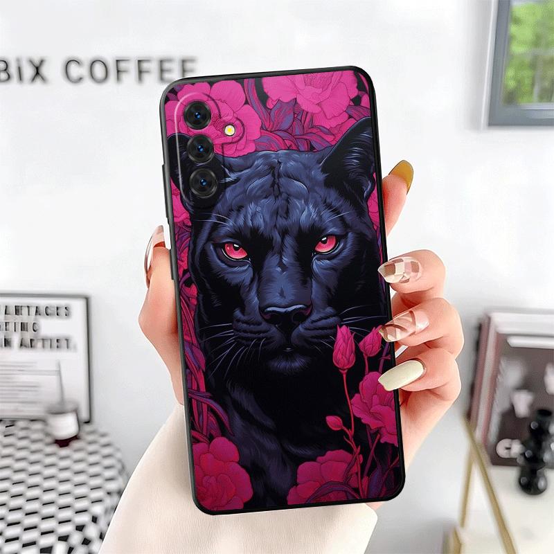 Black Panther Cool Animal Soft Phone Case for Samsung A17 A37 A57 A16 A26 A36 A56 A15 A25 A35 A55 A14 A24 A34 A54 A13 A23 A33 A5