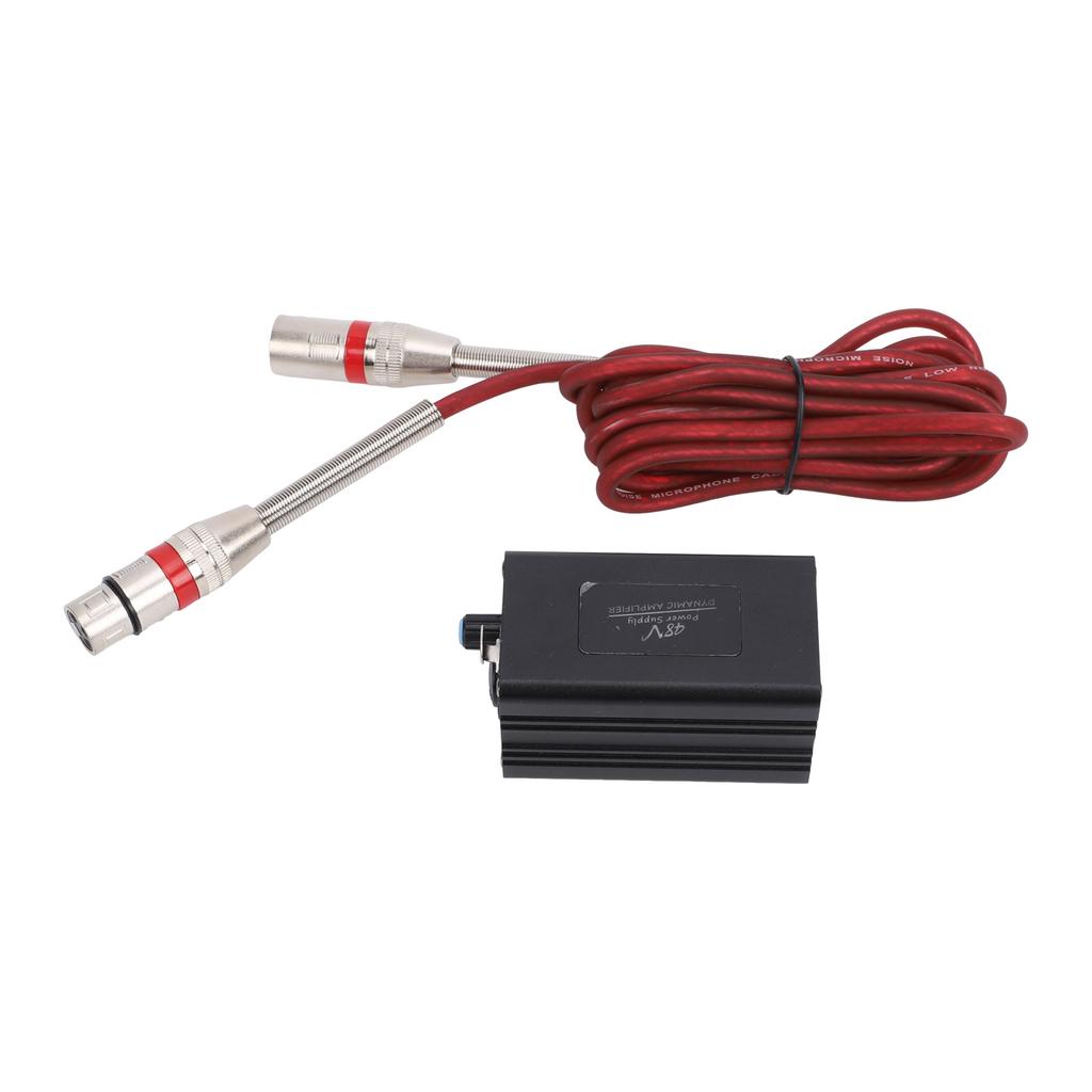 Microphone Amplifier 48V Phantom Power 0 28dB Gain XLR 6.35mm Jack Sound Interface for Camera Mixer Sound Card