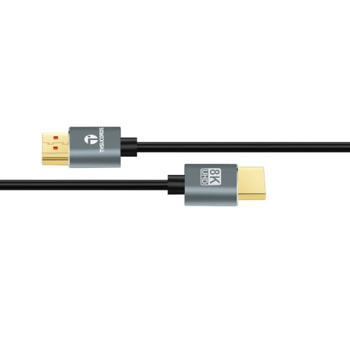 Thsucords Ultra Dünnes 8K 4K HDMI-Kabel 3M Schlank & Flexibel Weich High Speed ??HDMI 2.1 Kabel 4K@120Hz 8K@60Hz 48Gbps Kompatibel mit Roku TV/HDTV/PS5/Blu-