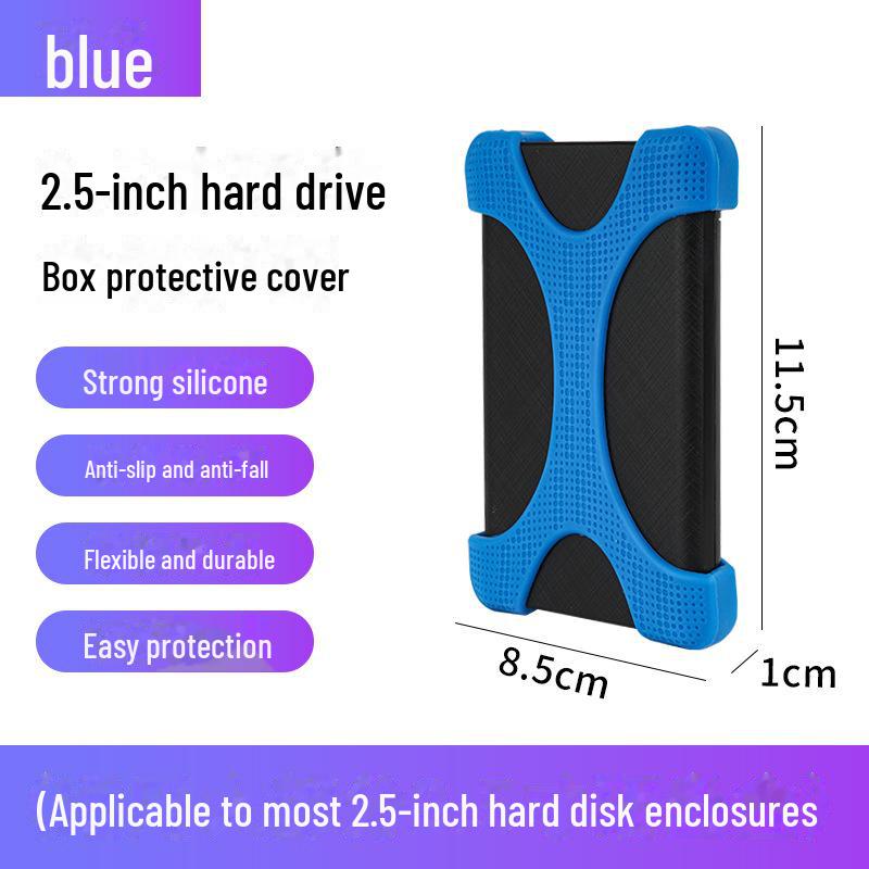 

Силиконовый противоударный защитный чехол для 2,5-дюймового мобильного жесткого диска (Seagate, Western Digital, Toshiba) синий