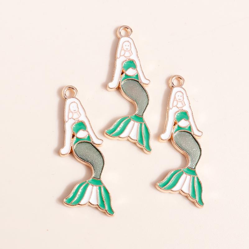 10pcs Cute Marine Life Charms for Jewelry Making Enamel Starfish Shell Mermaid Charms Pendants for DIY Necklaces Earrings Gifts