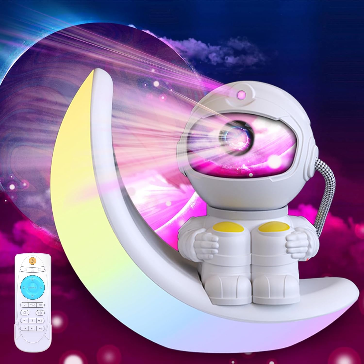 

Star Galaxy Night Light Projector for Kids Bedrooms Astronaut Space Projector with Remote and Time for Home Party Decoration