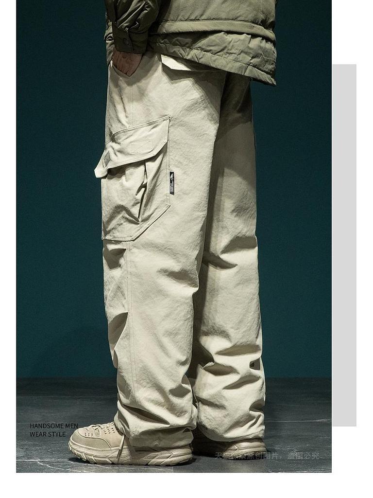 Men's Loose Plus Size Outdoor Waterproof Ski Pants - Winter Warm 90% Duck Down, Cold-Resistant, Thick Cargo Style