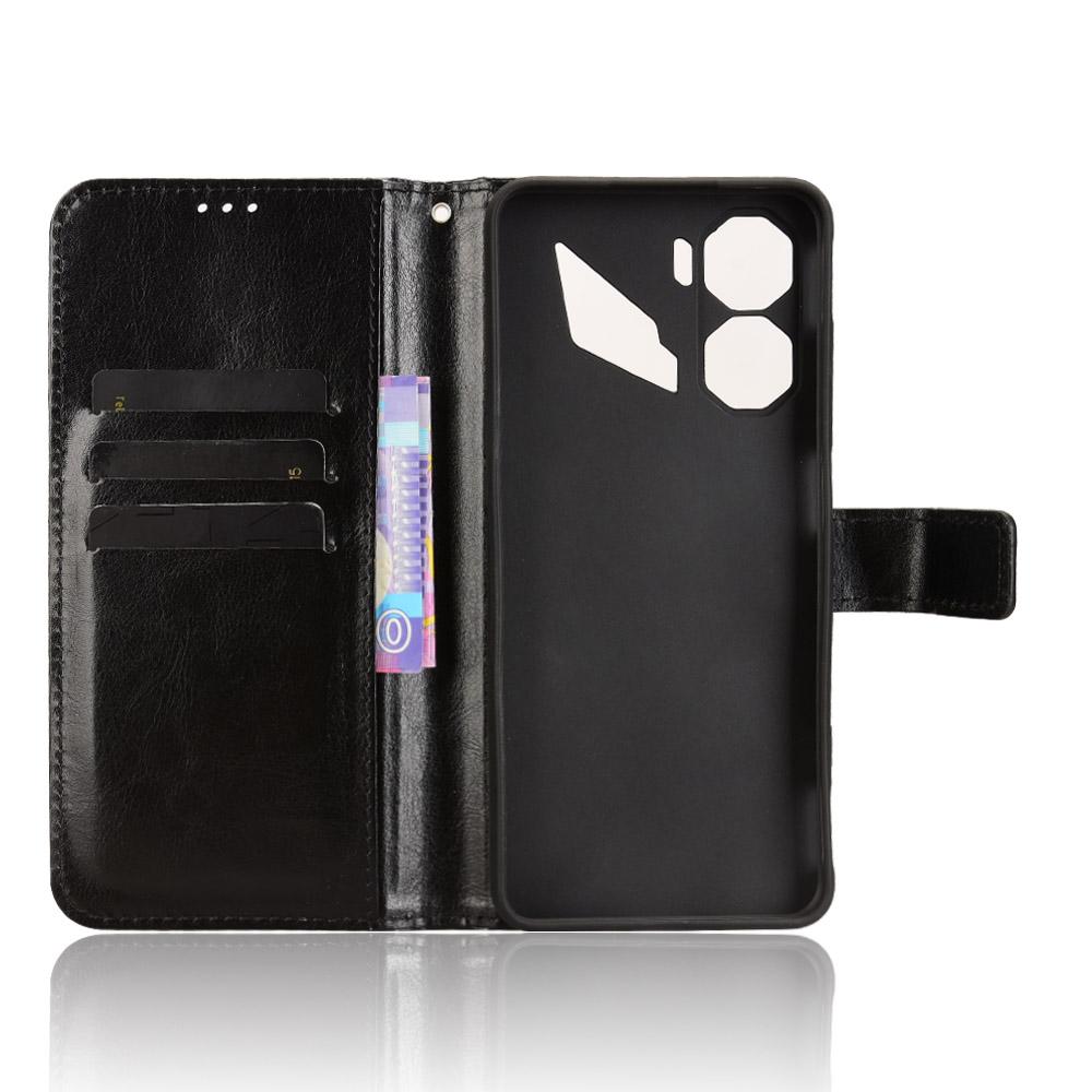 For ZTE nubia Neo 3 5G PU Leather Case with Strap Crazy Horse Texture Phone Wallet Cover
