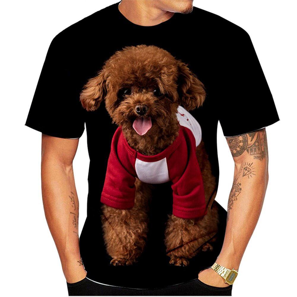 Kawaii Poodle Dog 3D Print Animal T-shirts Men Woman Fashion Streetwear Short Sleeve T Shirt Harajuku Tops Tees Kids Clothing