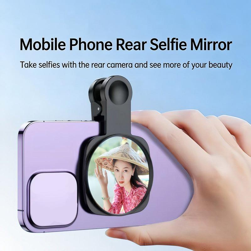 Round Convex Mirror Travel Selfie High-definition Wide-angle Mirror Girls' Makeup Mirror Couple Selfie Props Photography Props