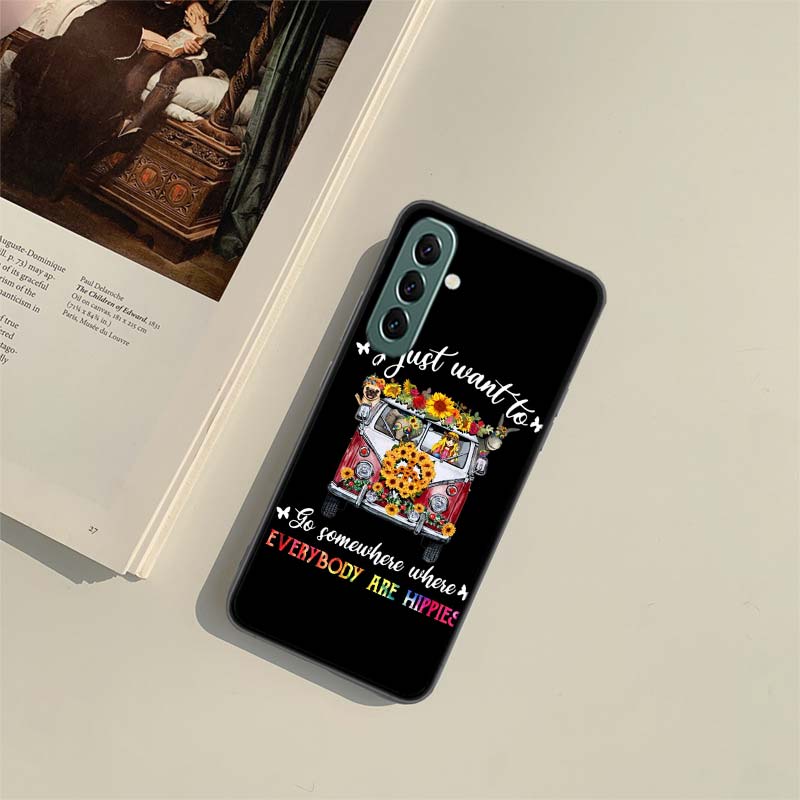 Hippie Peace Bus and Sunflower Phone Case for Samsung A54 A14 A24 A34 A17 A37 A57 A55 A35 A25 A15 A07 A05S A04S A12 A22 A32 A52S