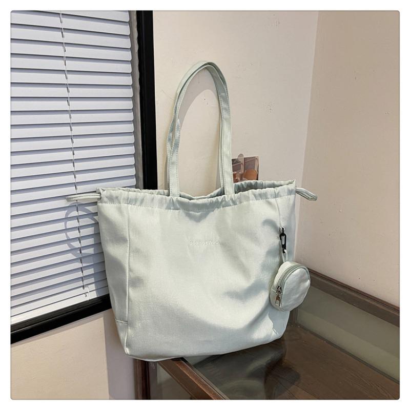 

Маленькая свежая женская сумка подмышку большой вместимости однотонная простая портативная сумка-тоут студенческая сумка через плечо для занятий one size fits all синий