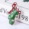 Blucome Christmas Enamal Brooch Green Sock Shape Corsage for Women Men Kids Clothes Hat Hijab Pin Christmas Accessories Gifts