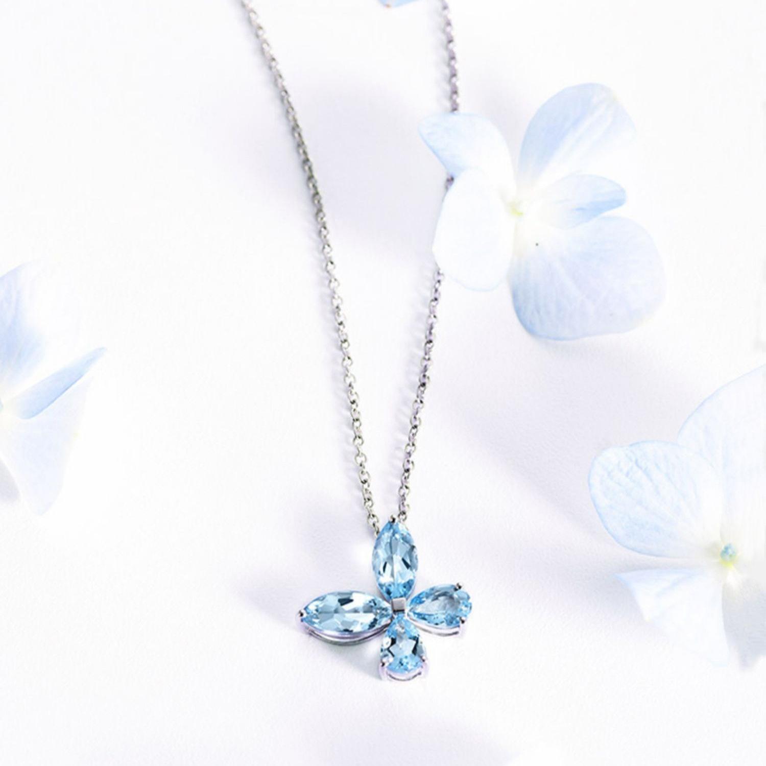 

Super Sparkling Natural Aquamarine S925 Sterling Silver Necklace 925 silver