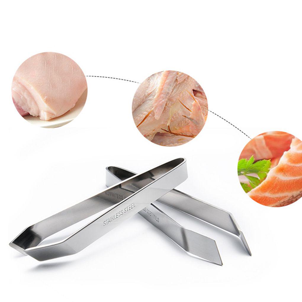 Stainless Steel Fish Bone Tweezer Pincer Plucking Clamp Clip Tong Kitchen Tool