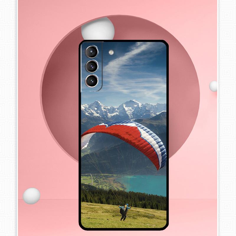 Gleitschirmfliegen Sport Hülle für Samsung Galaxy S24 S23 S22 Ultra Note 10 Plus Note 20 S9 S10 S20 S21 FE Rückseite