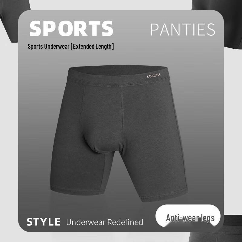 LANSANA Men's 7A Antibacterial Sports Boxer Briefs (3-Pack)