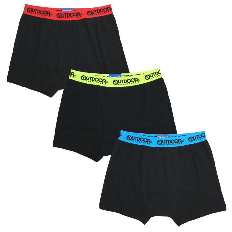 

Outdoor Products Комплект из 3 черных боксеров-брифов с цветными эластичными резинками, 4823194