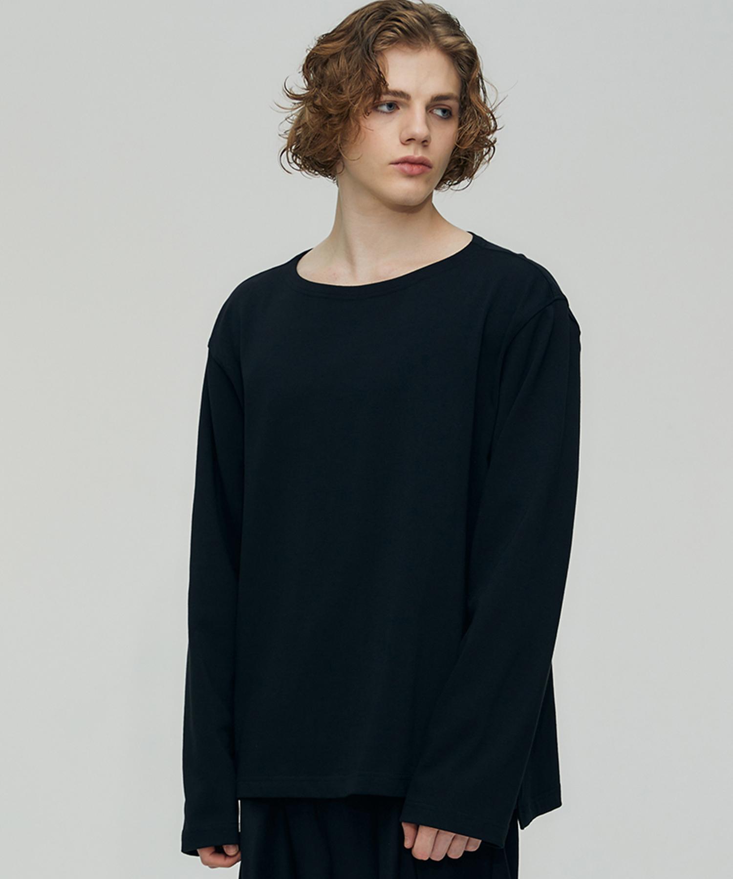 Pinned Look Back Pleats Boat Neck Top(Black) S