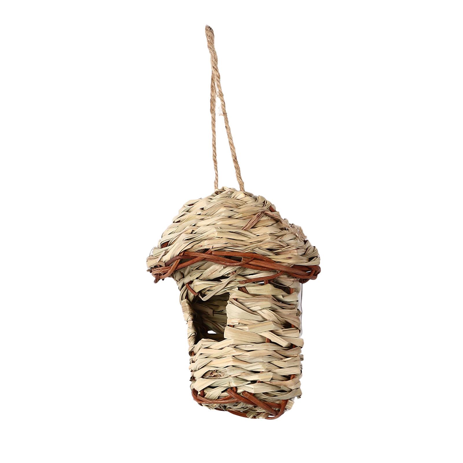 Handgewebtes Vogelhaus Mehrzweck Warm Bequem Sicher Dekoratives Grasvogelnest für Außengarten Type 1