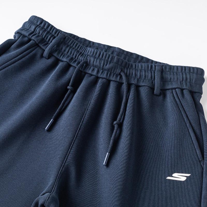 Skechers Letter Logo Comfortable Breathable Quick-Dry Fitness Casual Shorts Unisex Shorts Blue Gray P225U090-010N